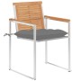 Sillas de jardín con cojines 2 uds madera maciza teca y acero de , Sillas de jardín - Ref: Foro24-3061531, Precio: 277,24 €, ...