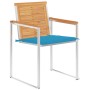 Sillas de jardín con cojines 2 uds madera maciza teca y acero de , Sillas de jardín - Ref: Foro24-3061519, Precio: 269,47 €, ...
