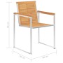 Sillas de jardín con cojines 2 uds madera maciza teca y acero de , Sillas de jardín - Ref: Foro24-3061519, Precio: 269,47 €, ...