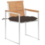 Sillas de jardín con cojines 2 uds madera maciza teca y acero de , Sillas de jardín - Ref: Foro24-3061538, Precio: 281,63 €, ...