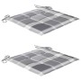 Sillas de jardín 2 uds madera teca con cojines a cuadros gris de , Sillas de jardín - Ref: Foro24-3062222, Precio: 249,78 €, ...