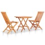 Set de bistró 3 pzas con cojines grises madera maciza de teca de , Conjuntos de jardín - Ref: Foro24-3063226, Precio: 193,29 ...