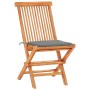 Set de bistró 3 pzas con cojines grises madera maciza de teca de , Conjuntos de jardín - Ref: Foro24-3063226, Precio: 193,29 ...