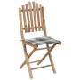 Set de comedor exterior plegable 5 piezas con cojines bambú de , Conjuntos de jardín - Ref: Foro24-3063974, Precio: 263,05 €,...