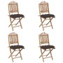 Set de comedor de jardín plegable 5 piezas con cojines bambú de , Conjuntos de jardín - Ref: Foro24-3063983, Precio: 271,80 €...