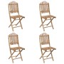 Set de comedor de jardín plegable 5 piezas con cojines bambú de , Conjuntos de jardín - Ref: Foro24-3063983, Precio: 271,80 €...