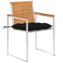 Sillas de jardín con cojines 2 uds madera maciza acacia y acero de , Sillas de jardín - Ref: Foro24-3061510, Precio: 235,74 €...