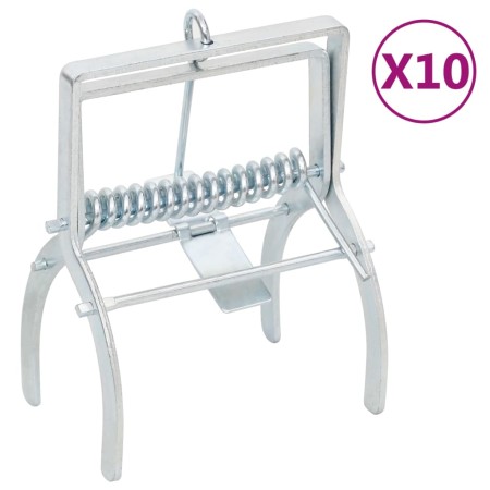 Trampas para topos 10 unidades acero galvanizado plateado de , Trampas para control de plagas - Ref: Foro24-150683, Precio: 4...