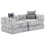 Puf modular de 2 plazas tela gris claro de , Cojines para sillas y sofás - Ref: Foro24-249402, Precio: 403,17 €, Descuento: %
