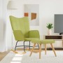 Silla mecedora con reposapiés tela verde de , Mecedoras - Ref: Foro24-328023, Precio: 165,82 €, Descuento: %