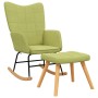 Silla mecedora con reposapiés tela verde de , Mecedoras - Ref: Foro24-328023, Precio: 165,82 €, Descuento: %