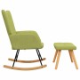 Silla mecedora con reposapiés tela verde de , Mecedoras - Ref: Foro24-328023, Precio: 165,82 €, Descuento: %