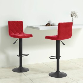 Taburetes de cocina 2 unidades terciopelo rojo tinto de , Taburetes de cocina - Ref: Foro24-333737, Precio: 129,77 €, Descuen...