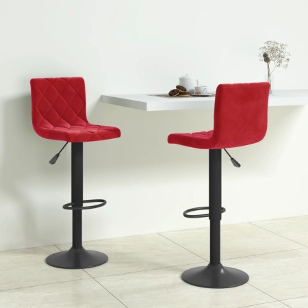 Taburetes de cocina 2 unidades terciopelo rojo tinto de , Taburetes de cocina - Ref: Foro24-333737, Precio: 129,77 €, Descuen...