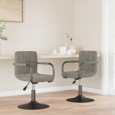 Sillas de comedor giratorias 2 uds de terciopelo gris claro de , Sillas de comedor - Ref: Foro24-334617, Precio: 132,10 €, De...