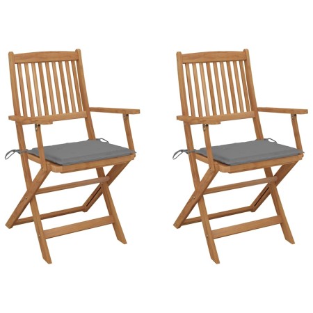Sillas de jardín plegables 2 uds y cojines madera maciza acacia de , Sillas de jardín - Ref: Foro24-3064591, Precio: 167,10 €...