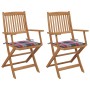 Sillas de jardín plegables 2 uds y cojines madera maciza acacia de , Sillas de jardín - Ref: Foro24-3064603, Precio: 158,81 €...