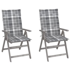Sillas reclinables jardín y cojines 2 uds madera maciza acacia de , Sillas de jardín - Ref: Foro24-3064712, Precio: 161,47 €,...