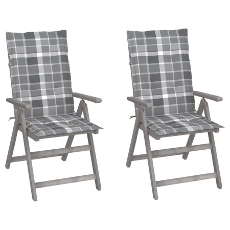 Sillas reclinables jardín y cojines 2 uds madera maciza acacia de , Sillas de jardín - Ref: Foro24-3064712, Precio: 161,47 €,...