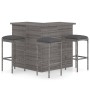 Set de bar para jardín 4 piezas y cojines ratán sintético gris de , Conjuntos de jardín - Ref: Foro24-3064924, Precio: 402,62...