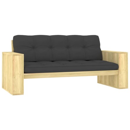 Banco de jardín cojines antracita madera pino impregnada 179cm de , Bancos de jardín - Ref: Foro24-3065756, Precio: 353,43 €,...