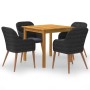 Juego de comedor para jardín 5 piezas negro de , Conjuntos de jardín - Ref: Foro24-3067732, Precio: 507,24 €, Descuento: %