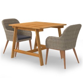 Juego de comedor para jardín de 3 piezas marrón de , Conjuntos de jardín - Ref: Foro24-3068719, Precio: 352,90 €, Descuento: %