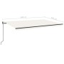 Toldo automático con LED sensor de viento crema 500x350 cm de , Toldos - Ref: Foro24-3069232, Precio: 747,54 €, Descuento: %