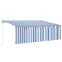 Toldo retráctil automático con persiana 4,5x3 m azul y blanco de , Toldos - Ref: Foro24-3069446, Precio: 499,10 €, Descuento: %