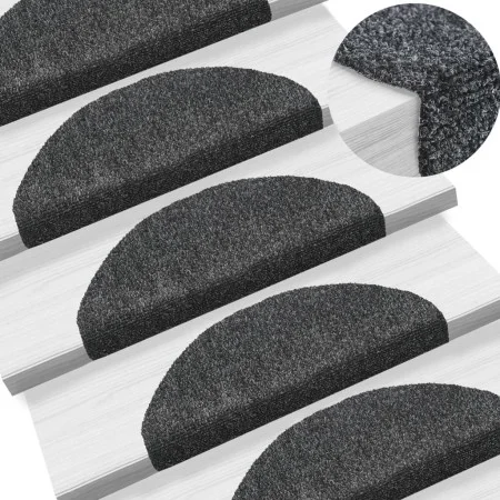 Alfombrillas de escaleras autoadhesivas gris 5 uds 65x21x4 cm de vidaXL, Alfombrillas para escalones - Ref: Foro24-149700, Pr...