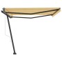 Toldo de pie automático amarillo y blanco 450x300 cm de , Toldos - Ref: Foro24-3069768, Precio: 574,06 €, Descuento: %