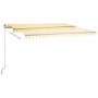 Toldo de pie automático amarillo y blanco 450x300 cm de , Toldos - Ref: Foro24-3069768, Precio: 574,06 €, Descuento: %