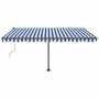 Toldo automático LED sensor de viento azul y blanco 400x350 cm de , Toldos - Ref: Foro24-3069831, Precio: 897,59 €, Descuento: %