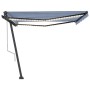 Toldo automático LED sensor de viento azul y blanco 400x350 cm de , Toldos - Ref: Foro24-3069831, Precio: 897,59 €, Descuento: %