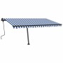 Toldo manual retráctil con LED azul y blanco 450x300 cm de , Toldos - Ref: Foro24-3069761, Precio: 540,33 €, Descuento: %