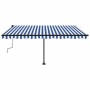 Toldo manual retráctil con LED azul y blanco 450x300 cm de , Toldos - Ref: Foro24-3069761, Precio: 540,33 €, Descuento: %
