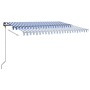 Toldo manual retráctil con LED azul y blanco 450x300 cm de , Toldos - Ref: Foro24-3069761, Precio: 540,33 €, Descuento: %