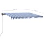 Toldo manual retráctil con LED azul y blanco 450x300 cm de , Toldos - Ref: Foro24-3069761, Precio: 540,33 €, Descuento: %