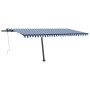 Toldo automático LED sensor de viento azul y blanco 500x350 cm de , Toldos - Ref: Foro24-3069871, Precio: 850,44 €, Descuento: %