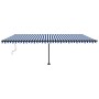 Toldo de pie automático azul y blanco 600x350 cm de , Toldos - Ref: Foro24-3069886, Precio: 833,77 €, Descuento: %