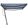 Toldo de pie automático azul y blanco 600x350 cm de , Toldos - Ref: Foro24-3069886, Precio: 833,77 €, Descuento: %