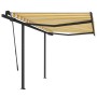 Toldo automático retráctil con postes amarillo blanco 3,5x2,5 m de , Toldos - Ref: Foro24-3070128, Precio: 482,31 €, Descuent...