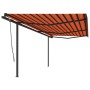 Toldo retráctil automático con postes naranja y marrón 6x3,5 m de , Toldos - Ref: Foro24-3070290, Precio: 871,78 €, Descuento: %