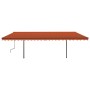 Toldo retráctil automático con postes naranja y marrón 6x3,5 m de , Toldos - Ref: Foro24-3070290, Precio: 871,78 €, Descuento: %