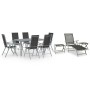 Juego de comedor de jardín 10 piezas negro y plateado de , Conjuntos de jardín - Ref: Foro24-3070646, Precio: 594,45 €, Descu...