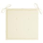 Sillas de jardín 4 uds madera maciza de teca con cojines crema de , Sillas de jardín - Ref: Foro24-3073006, Precio: 588,05 €,...