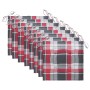 Sillas de jardín 8 uds madera maciza teca cojines cuadros rojos de , Sillas de jardín - Ref: Foro24-3073071, Precio: 1,00 €, ...
