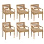 Sillas Batavia 6 unidades madera maciza de teca con cojines de , Sillas de jardín - Ref: Foro24-3073340, Precio: 748,11 €, De...