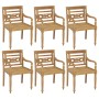 Sillas Batavia 6 unidades madera maciza de teca con cojines de , Sillas de jardín - Ref: Foro24-3073340, Precio: 748,11 €, De...