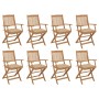 Sillas de jardín plegables 8 uds y cojines madera maciza acacia de , Sillas de jardín - Ref: Foro24-3075103, Precio: 454,90 €...